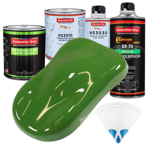 Deere Green - LOW VOC Urethane Basecoat with Premium Clearcoat Auto Paint (Complete Medium Quart Paint Kit) Professional High Gloss Automotive Coating