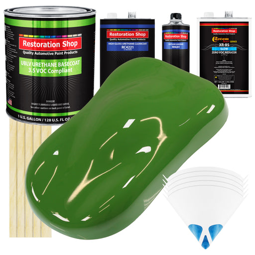 Deere Green - LOW VOC Urethane Basecoat with Clearcoat Auto Paint - Complete Slow Gallon Paint Kit - Professional High Gloss Automotive Coating