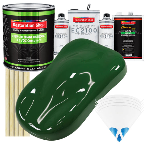 Speed Green - LOW VOC Urethane Basecoat with European Clearcoat Auto Paint - Complete Gallon Paint Color Kit - Automotive Coating