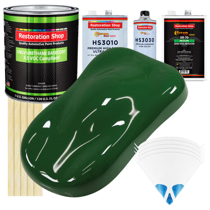 Speed Green - LOW VOC Urethane Basecoat with Premium Clearcoat Auto Paint - Complete Medium Gallon Paint Kit - Professional Gloss Automotive Coating