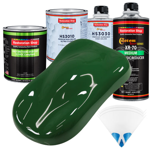 Speed Green - LOW VOC Urethane Basecoat with Premium Clearcoat Auto Paint (Complete Medium Quart Paint Kit) Professional High Gloss Automotive Coating