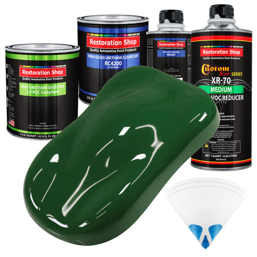Speed Green - LOW VOC Urethane Basecoat with Clearcoat Auto Paint - Complete Medium Quart Paint Kit - Professional High Gloss Automotive Coating