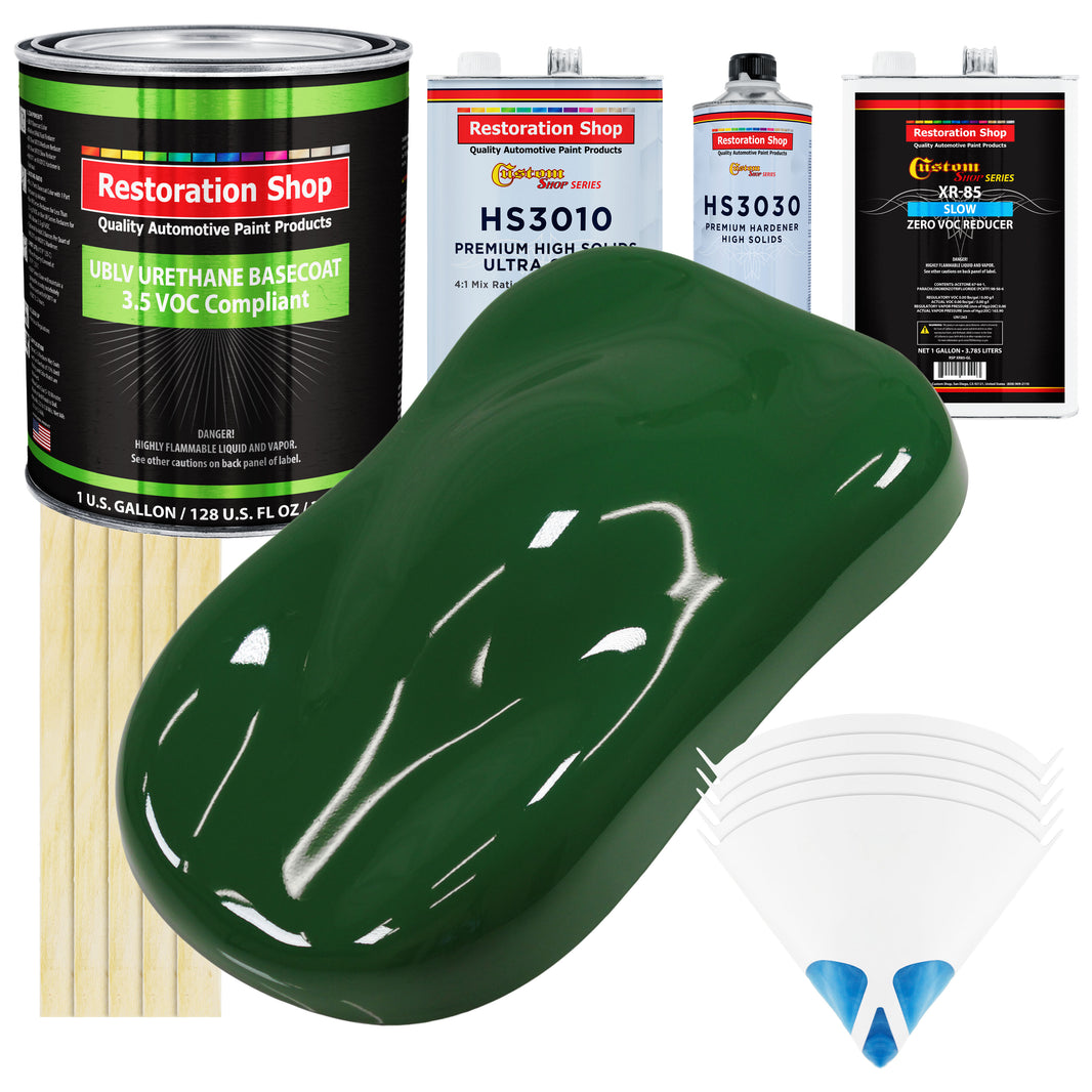 Speed Green - LOW VOC Urethane Basecoat with Premium Clearcoat Auto Paint (Complete Slow Gallon Paint Kit) Professional High Gloss Automotive Coating
