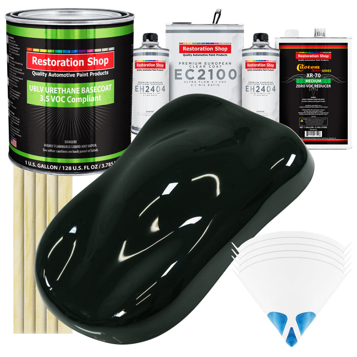 Rock Moss Green - LOW VOC Urethane Basecoat with European Clearcoat Auto Paint - Complete Gallon Paint Color Kit - Automotive Coating