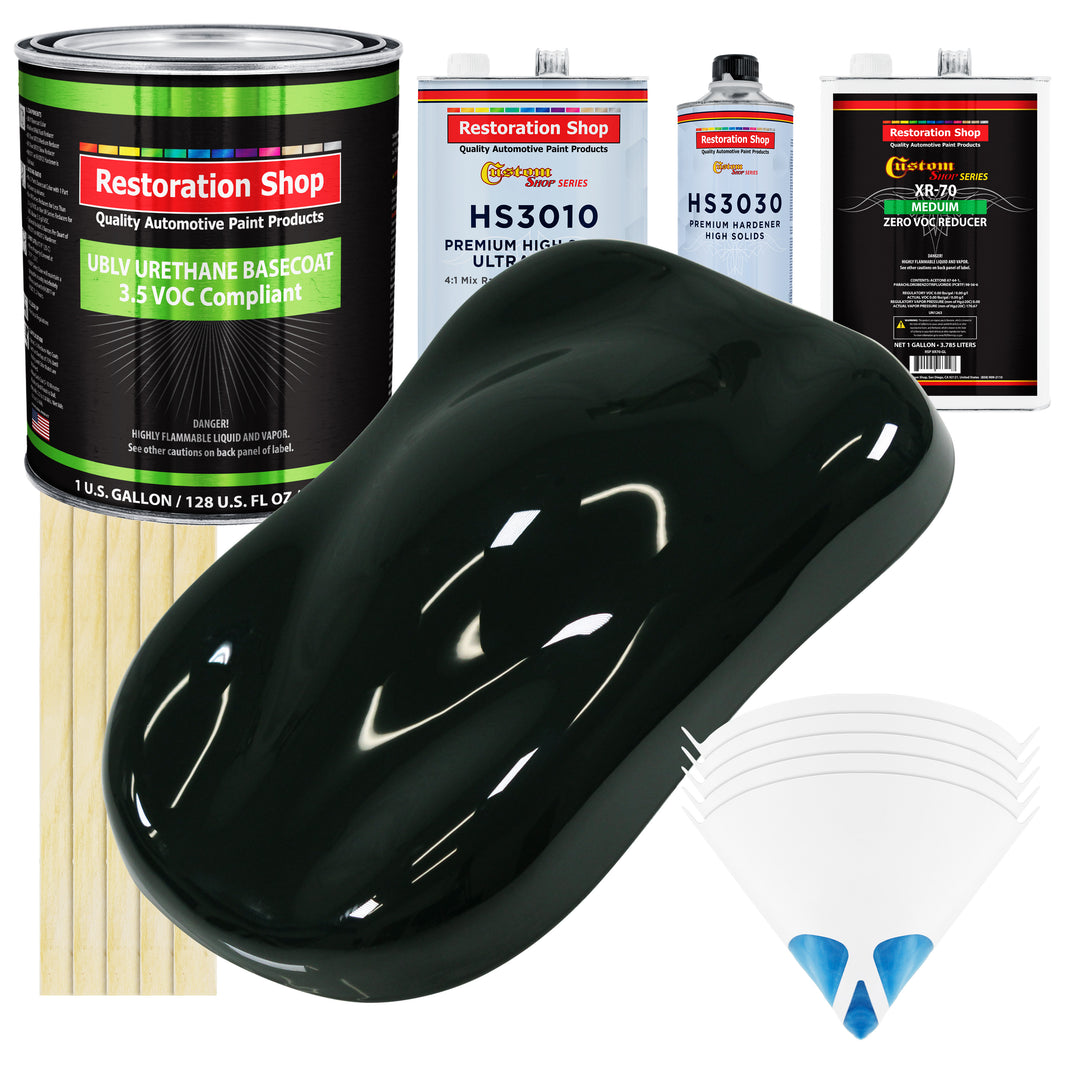 Rock Moss Green - LOW VOC Urethane Basecoat with Premium Clearcoat Auto Paint (Complete Medium Gallon Paint Kit) Professional Gloss Automotive Coating
