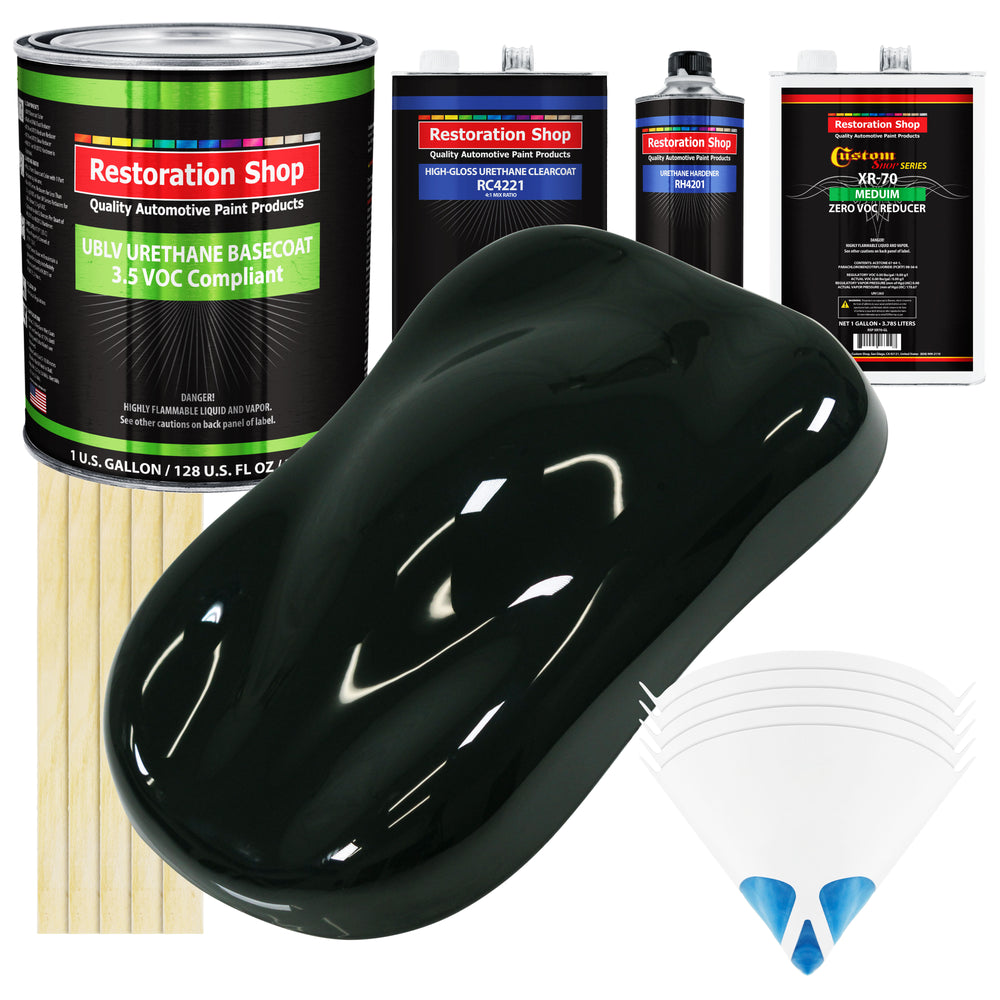 Rock Moss Green - LOW VOC Urethane Basecoat with Clearcoat Auto Paint - Complete Medium Gallon Paint Kit - Professional High Gloss Automotive Coating