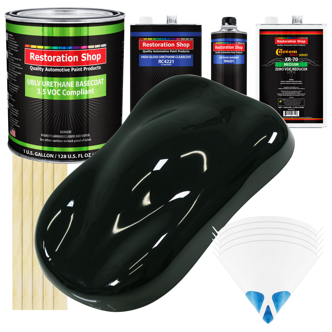 Rock Moss Green - LOW VOC Urethane Basecoat with Clearcoat Auto Paint - Complete Medium Gallon Paint Kit - Professional High Gloss Automotive Coating