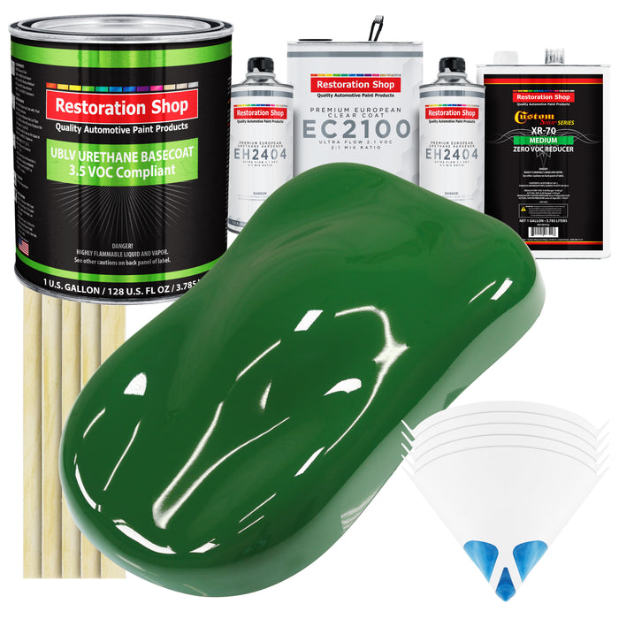 Emerald Green - LOW VOC Urethane Basecoat with European Clearcoat Auto Paint - Complete Gallon Paint Color Kit - Automotive Coating