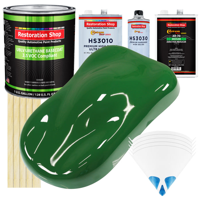 Emerald Green - LOW VOC Urethane Basecoat with Premium Clearcoat Auto Paint - Complete Medium Gallon Paint Kit - Professional Gloss Automotive Coating