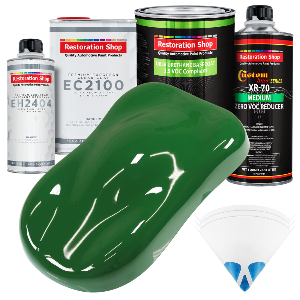 Emerald Green - LOW VOC Urethane Basecoat with European Clearcoat Auto Paint - Complete Quart Paint Color Kit - Automotive Coating