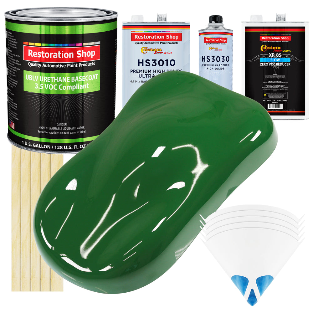 Emerald Green - LOW VOC Urethane Basecoat with Premium Clearcoat Auto Paint - Complete Slow Gallon Paint Kit - Professional Gloss Automotive Coating