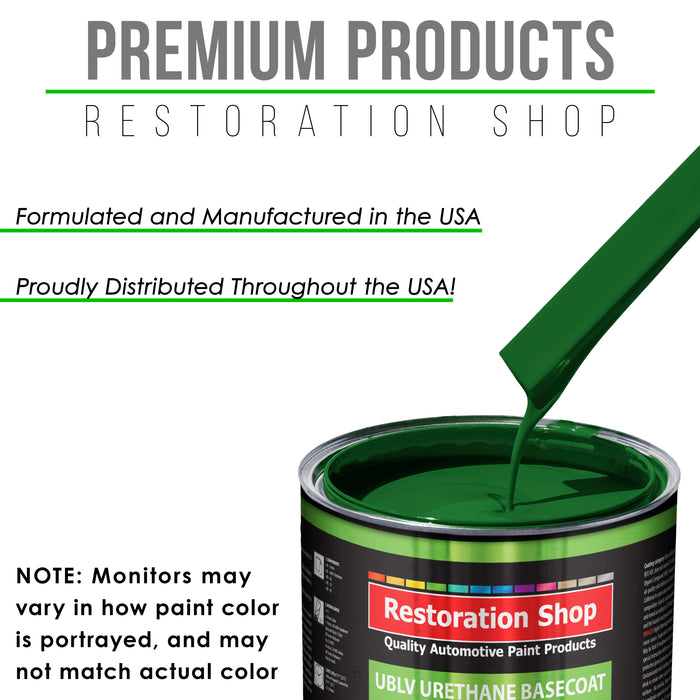 Emerald Green - LOW VOC Urethane Basecoat Auto Paint - Quart Paint Color Only - Professional High Gloss Automotive Coating
