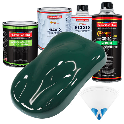 Woodland Green - LOW VOC Urethane Basecoat with Premium Clearcoat Auto Paint - Complete Medium Quart Paint Kit - Professional Gloss Automotive Coating