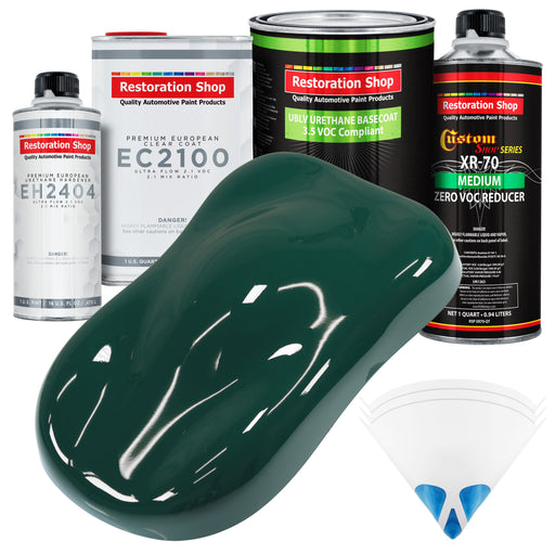 Woodland Green - LOW VOC Urethane Basecoat with European Clearcoat Auto Paint - Complete Quart Paint Color Kit - Automotive Coating