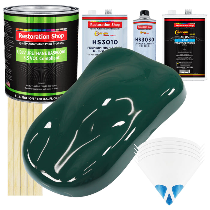 Woodland Green - LOW VOC Urethane Basecoat with Premium Clearcoat Auto Paint - Complete Slow Gallon Paint Kit - Professional Gloss Automotive Coating