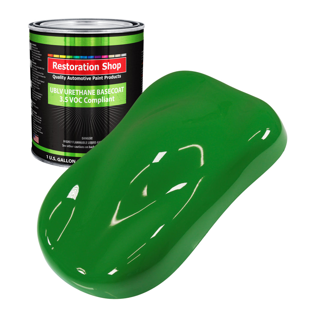 Vibrant Lime Green - LOW VOC Urethane Basecoat Auto Paint - Gallon Paint Color Only - Professional High Gloss Automotive, Car, Truck Refinish Coating