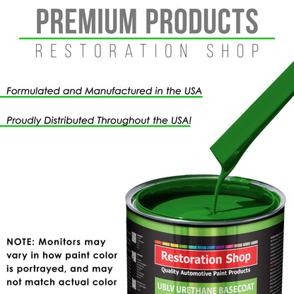 Vibrant Lime Green - LOW VOC Urethane Basecoat with Premium Clearcoat Auto Paint - Complete Medium Gallon Paint Kit - Professional Automotive Coating