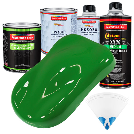 Vibrant Lime Green - LOW VOC Urethane Basecoat with Premium Clearcoat Auto Paint - Complete Medium Quart Paint Kit - Professional Automotive Coating