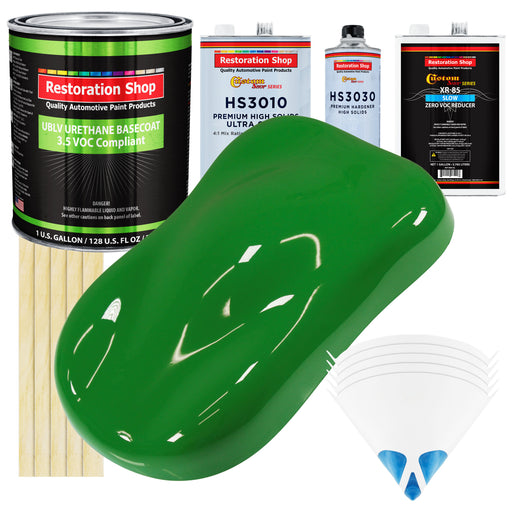 Vibrant Lime Green - LOW VOC Urethane Basecoat with Premium Clearcoat Auto Paint - Complete Slow Gallon Paint Kit - Professional Automotive Coating