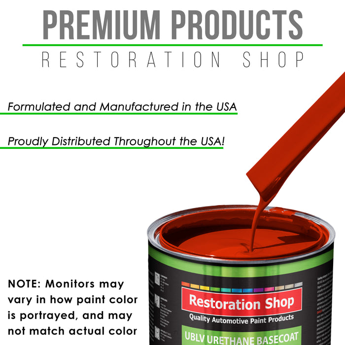 Hot Rod Red - LOW VOC Urethane Basecoat with Premium Clearcoat Auto Paint (Complete Slow Gallon Paint Kit) Professional High Gloss Automotive Coating