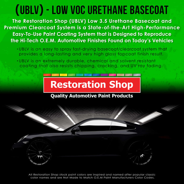 Hot Rod Red - LOW VOC Urethane Basecoat Auto Paint - Quart Paint Color Only - Professional High Gloss Automotive Coating