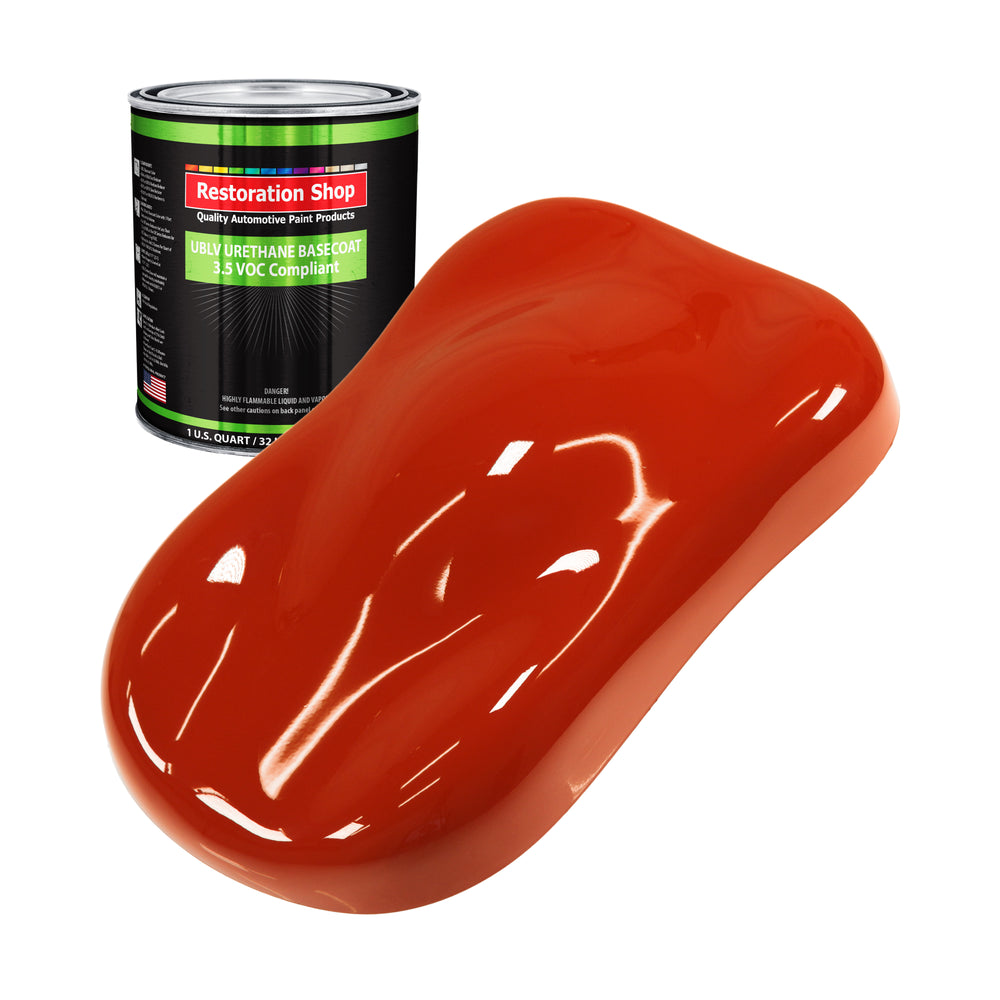 Hot Rod Red - LOW VOC Urethane Basecoat Auto Paint - Quart Paint Color Only - Professional High Gloss Automotive Coating