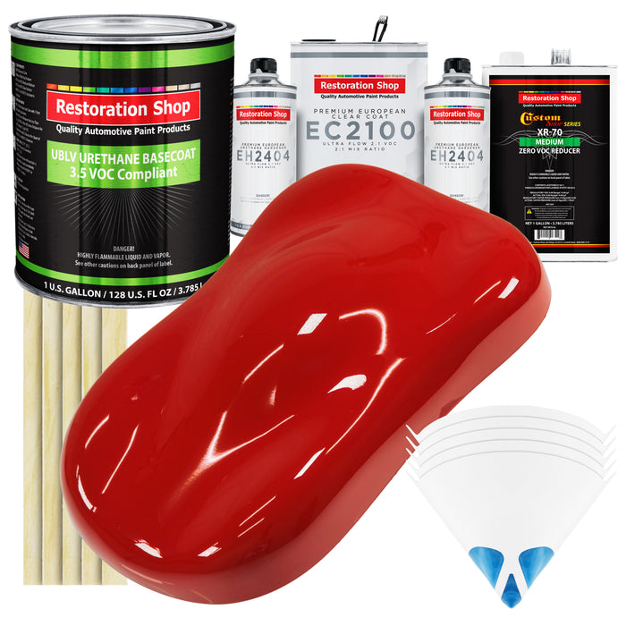 Graphic Red - LOW VOC Urethane Basecoat with European Clearcoat Auto Paint - Complete Gallon Paint Color Kit - Automotive Coating
