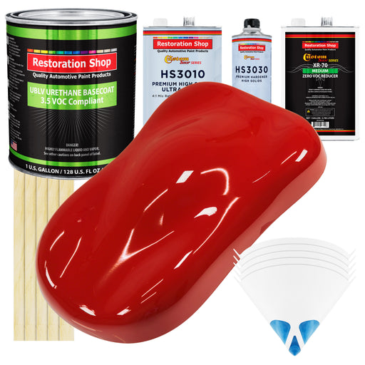 Graphic Red - LOW VOC Urethane Basecoat with Premium Clearcoat Auto Paint - Complete Medium Gallon Paint Kit - Professional Gloss Automotive Coating