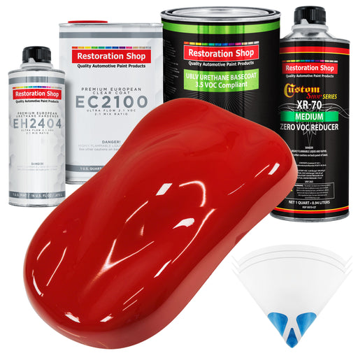 Graphic Red - LOW VOC Urethane Basecoat with European Clearcoat Auto Paint - Complete Quart Paint Color Kit - Automotive Coating