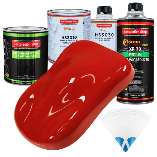 Swift Red - LOW VOC Urethane Basecoat with Premium Clearcoat Auto Paint - Complete Medium Quart Paint Kit - Professional High Gloss Automotive Coating