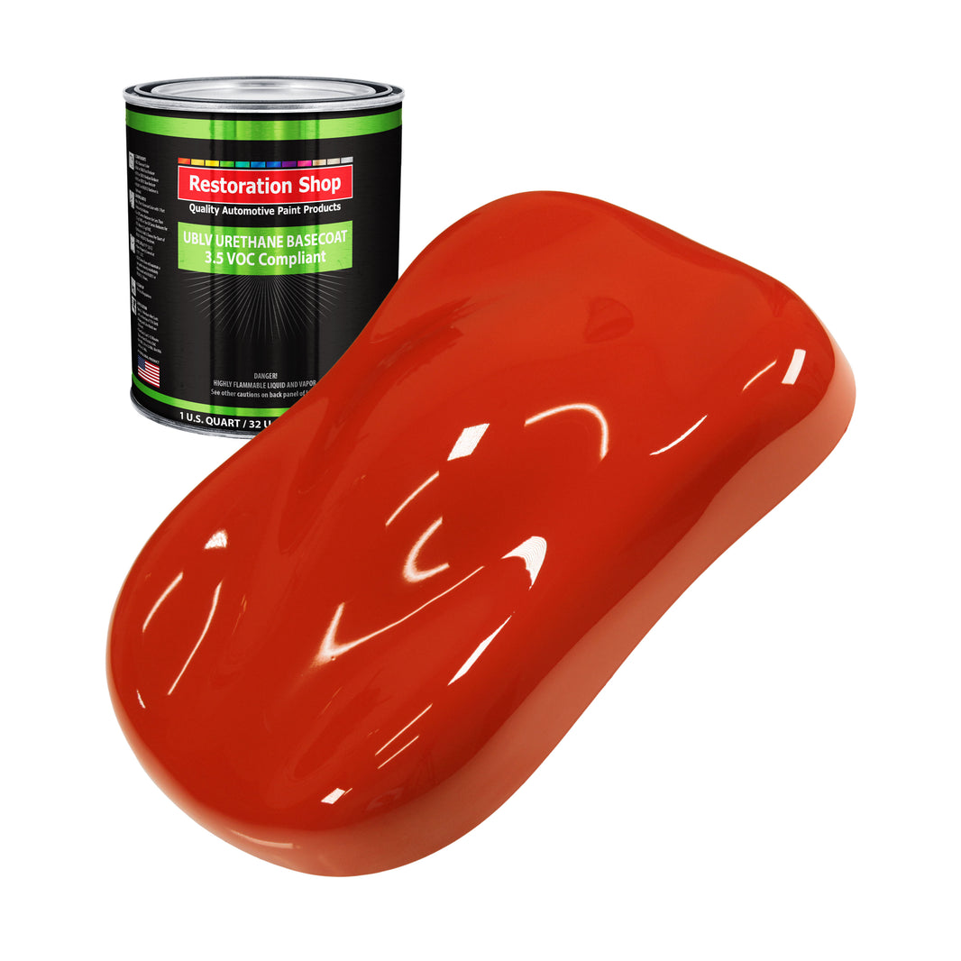 Monza Red - LOW VOC Urethane Basecoat Auto Paint - Quart Paint Color Only - Professional High Gloss Automotive Coating
