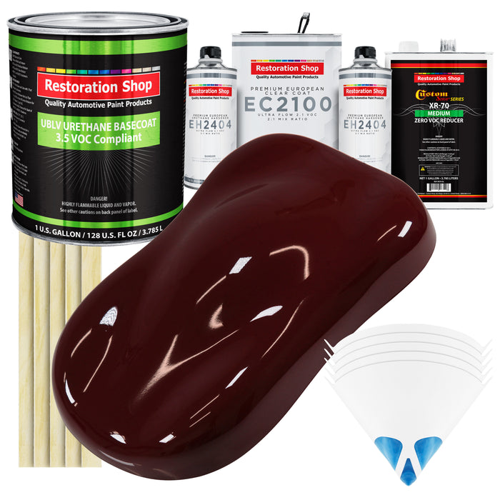 Carmine Red - LOW VOC Urethane Basecoat with European Clearcoat Auto Paint - Complete Gallon Paint Color Kit - Automotive Coating