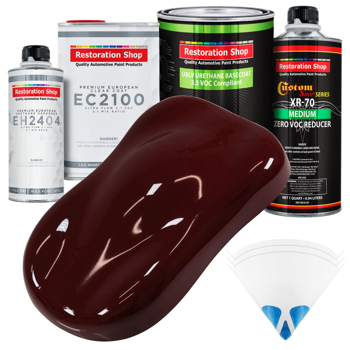 Carmine Red - LOW VOC Urethane Basecoat with European Clearcoat Auto Paint - Complete Quart Paint Color Kit - Automotive Coating