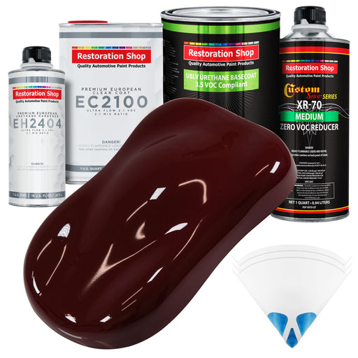 Carmine Red - LOW VOC Urethane Basecoat with European Clearcoat Auto Paint - Complete Quart Paint Color Kit - Automotive Coating