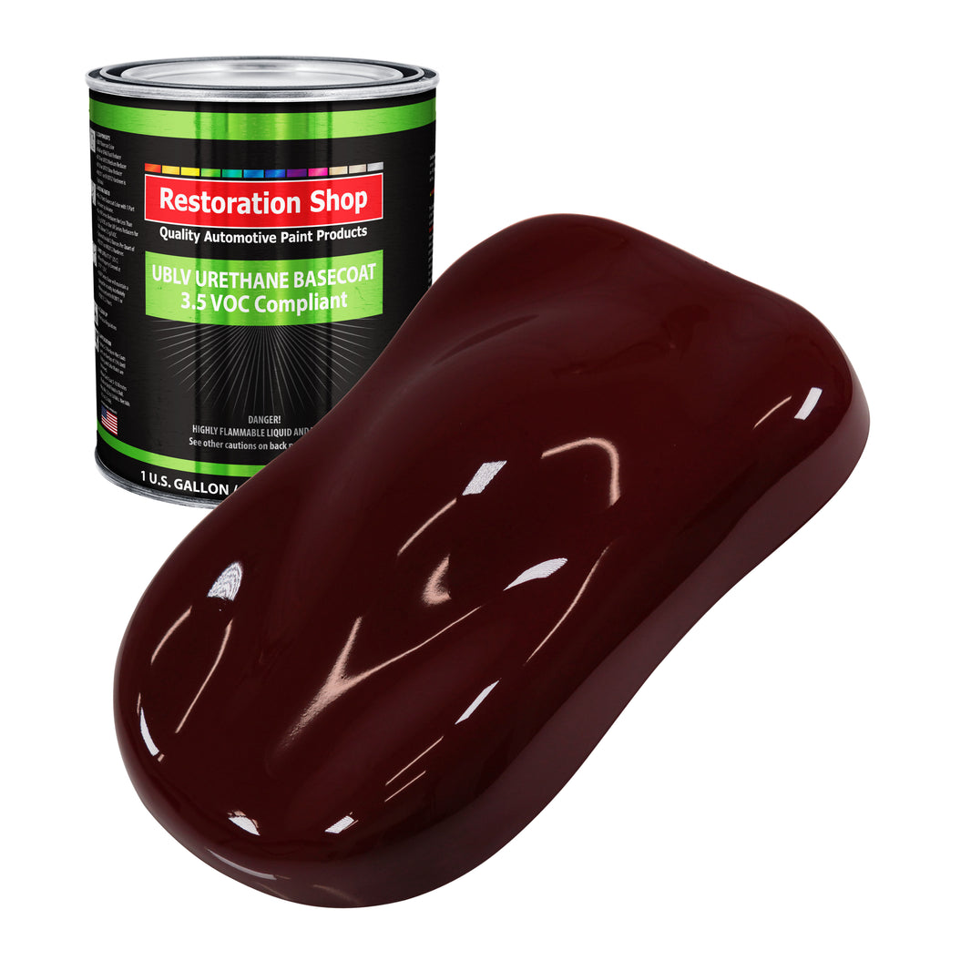 Burgundy - LOW VOC Urethane Basecoat Auto Paint - Gallon Paint Color Only - Professional High Gloss Automotive, Car, Truck Refinish Coating
