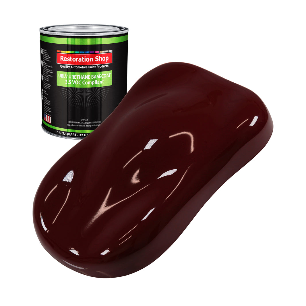 Burgundy - LOW VOC Urethane Basecoat Auto Paint - Quart Paint Color Only - Professional High Gloss Automotive Coating