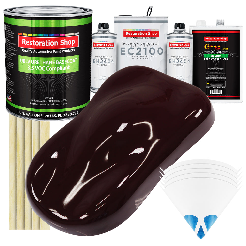 Royal Maroon - LOW VOC Urethane Basecoat with European Clearcoat Auto Paint - Complete Gallon Paint Color Kit - Automotive Coating