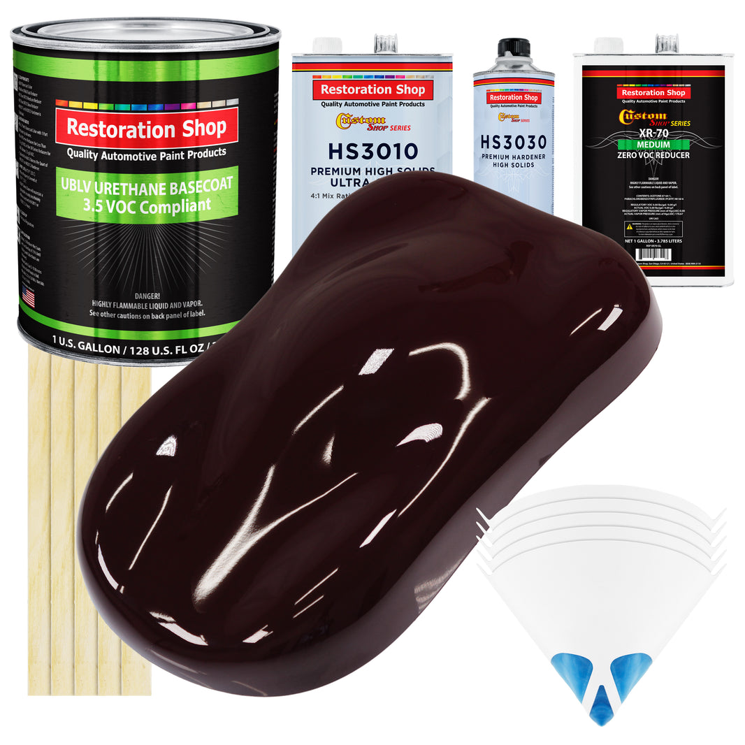 Royal Maroon - LOW VOC Urethane Basecoat with Premium Clearcoat Auto Paint - Complete Medium Gallon Paint Kit - Professional Gloss Automotive Coating