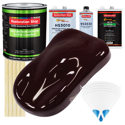 Royal Maroon - LOW VOC Urethane Basecoat with Premium Clearcoat Auto Paint - Complete Medium Gallon Paint Kit - Professional Gloss Automotive Coating