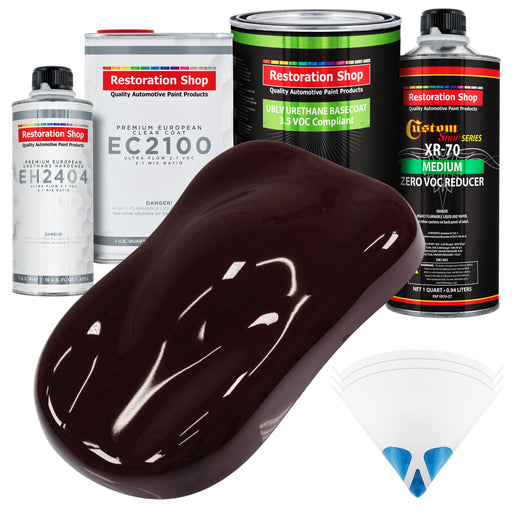 Royal Maroon - LOW VOC Urethane Basecoat with European Clearcoat Auto Paint - Complete Quart Paint Color Kit - Automotive Coating