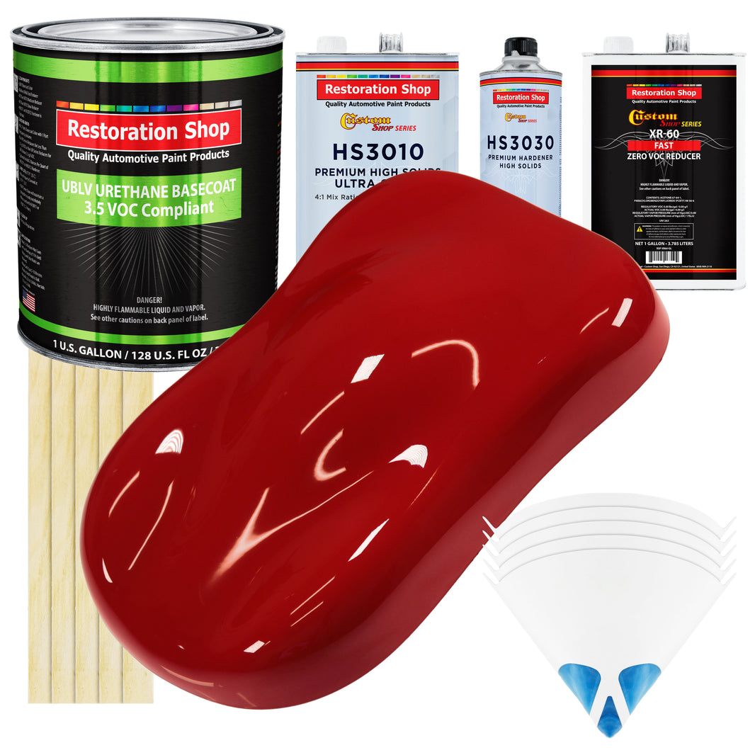 Regal Red - LOW VOC Urethane Basecoat with Premium Clearcoat Auto Paint - Complete Fast Gallon Paint Kit - Professional High Gloss Automotive Coating