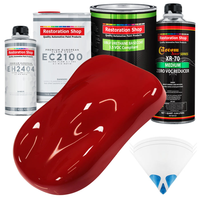 Regal Red - LOW VOC Urethane Basecoat with European Clearcoat Auto Paint - Complete Quart Paint Color Kit - Automotive Coating