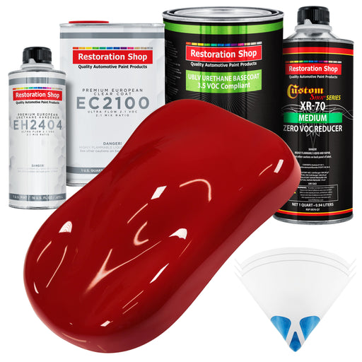 Regal Red - LOW VOC Urethane Basecoat with European Clearcoat Auto Paint - Complete Quart Paint Color Kit - Automotive Coating