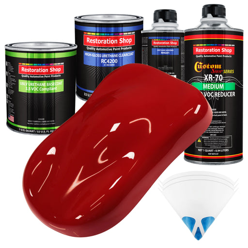 Regal Red - LOW VOC Urethane Basecoat with Clearcoat Auto Paint - Complete Medium Quart Paint Kit - Professional High Gloss Automotive Coating