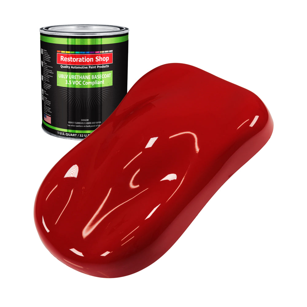 Victory Red - LOW VOC Urethane Basecoat Auto Paint - Quart Paint Color Only - Professional High Gloss Automotive Coating