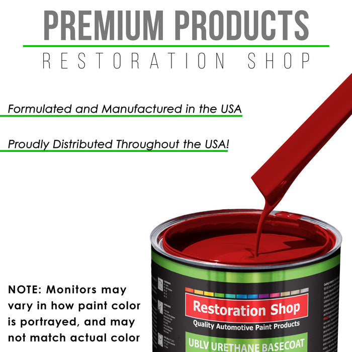 Quarter Mile Red - LOW VOC Urethane Basecoat with Clearcoat Auto Paint - Complete Fast Gallon Paint Kit - Professional High Gloss Automotive Coating