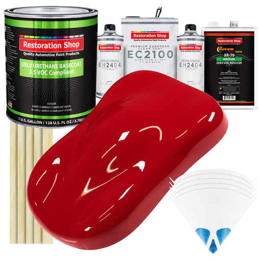 Torch Red - LOW VOC Urethane Basecoat with European Clearcoat Auto Paint - Complete Gallon Paint Color Kit - Automotive Coating