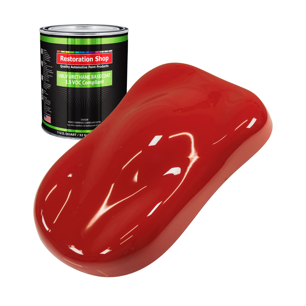 Jalapeno Bright Red - LOW VOC Urethane Basecoat Auto Paint - Quart Paint Color Only - Professional High Gloss Automotive Coating