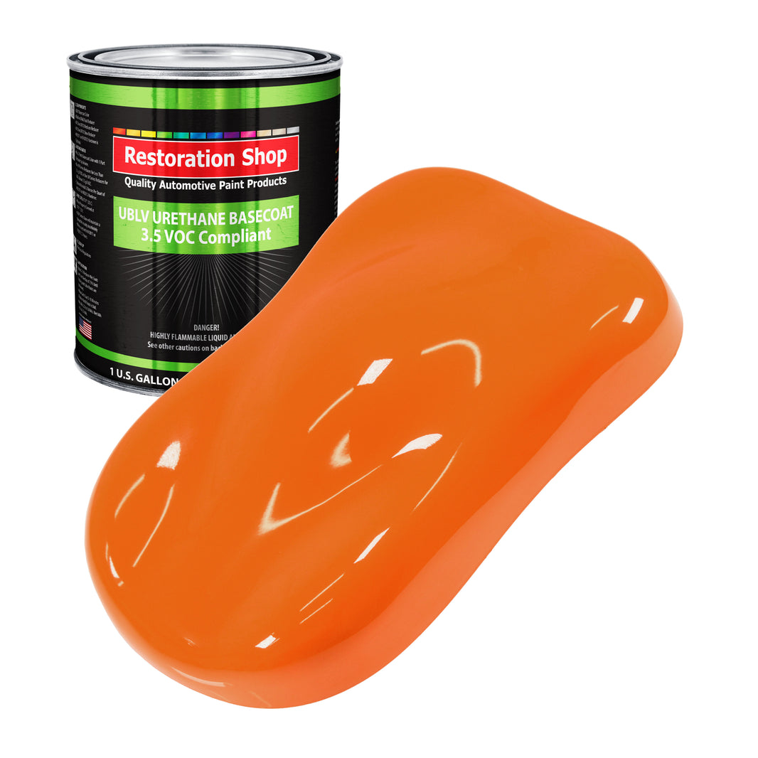 California Orange - LOW VOC Urethane Basecoat Auto Paint - Gallon Paint Color Only - Professional High Gloss Automotive, Car, Truck Refinish Coating