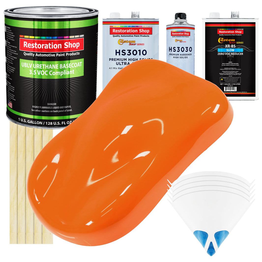 California Orange - LOW VOC Urethane Basecoat with Premium Clearcoat Auto Paint (Complete Slow Gallon Paint Kit) Professional Gloss Automotive Coating
